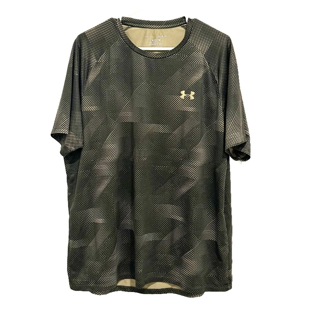 Under Armour Men's Tech Tee Shirt. Size XL. Olive green and black.